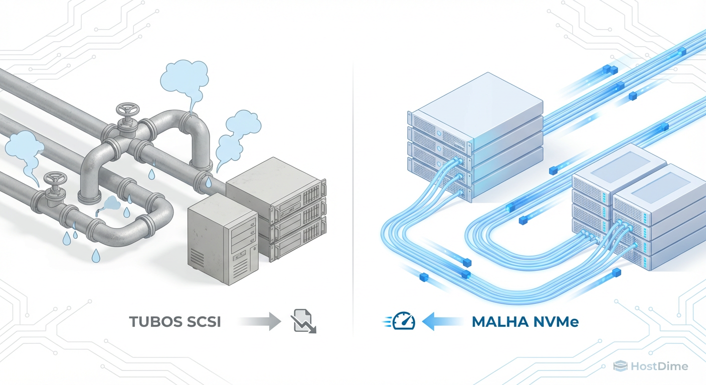 NVMe-oF vs iSCSI em 2025: O Fim da Era SCSI e a Realidade do Storage Desagregado