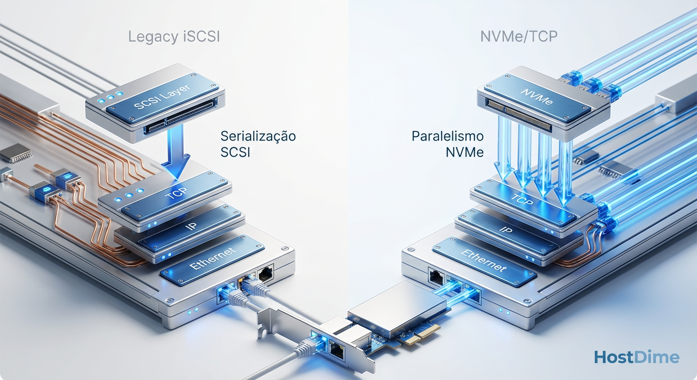Fig. 1: A eliminação da camada de tradução SCSI reduz ciclos de CPU e latência.