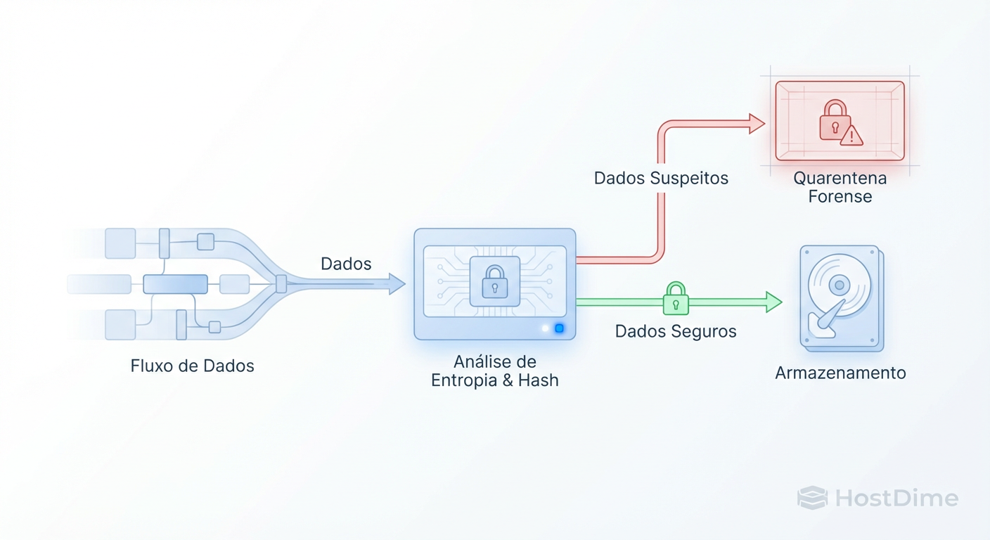 Fig. 2: Arquitetura de validação inline: interceptando anomalias antes da gravação imutável.