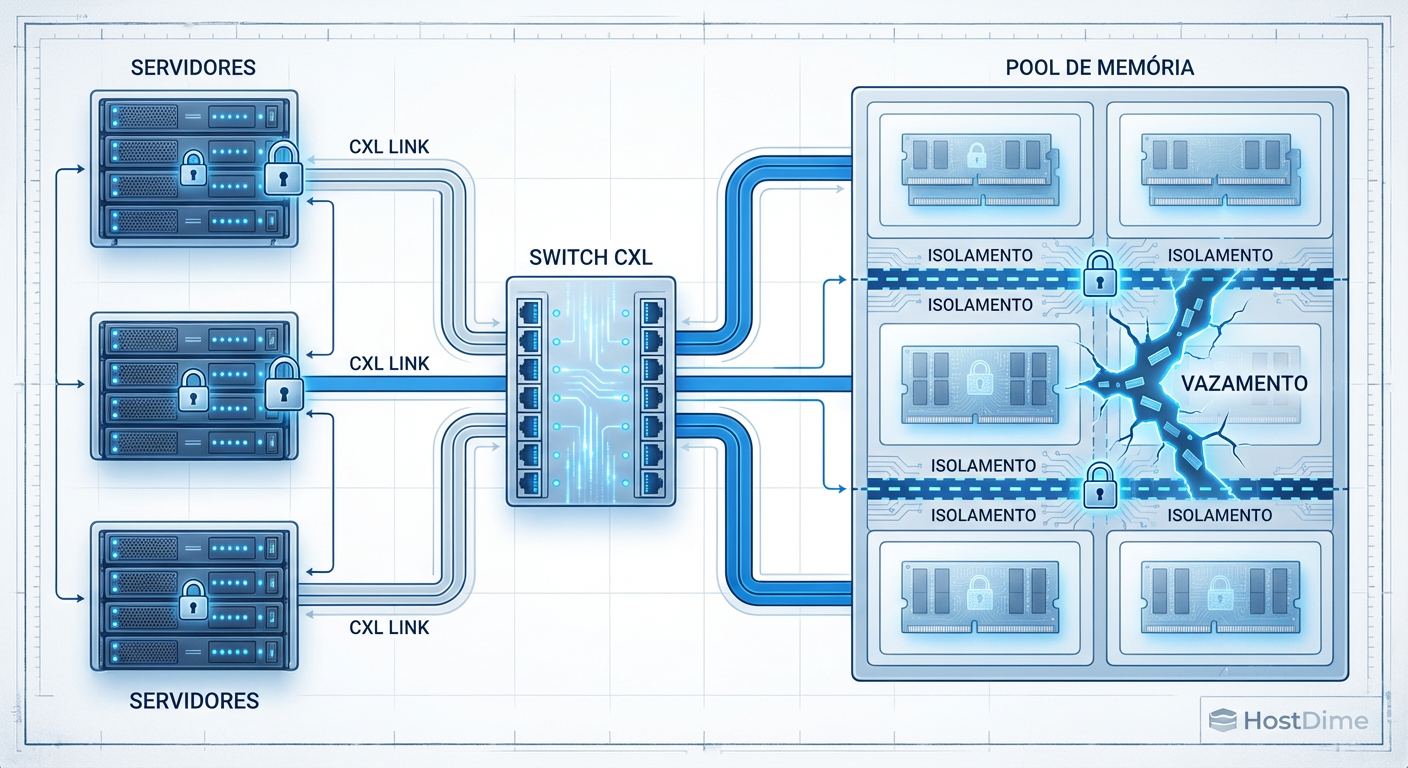 Arquitetura de Risco em Pooling: A complexidade do isolamento lógico em switches CXL multi-tenant.
