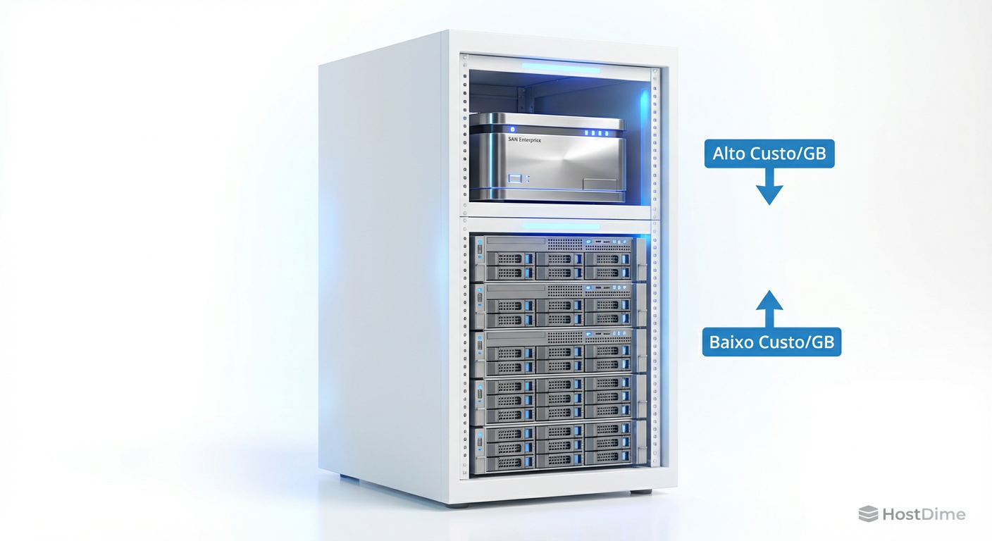 Legenda: A arquitetura distribuída do Object Storage permite uso de hardware commodity, reduzindo drasticamente o TCO em escala.