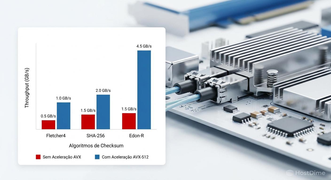 Impacto das instruções AVX-512 no cálculo de checksums em alta velocidade.