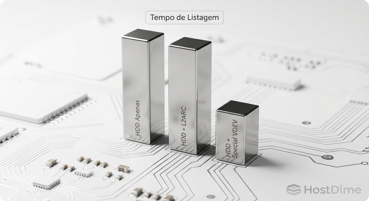 Fig. 3: Comparativo de latência em travessia de diretórios (Menor é Melhor).