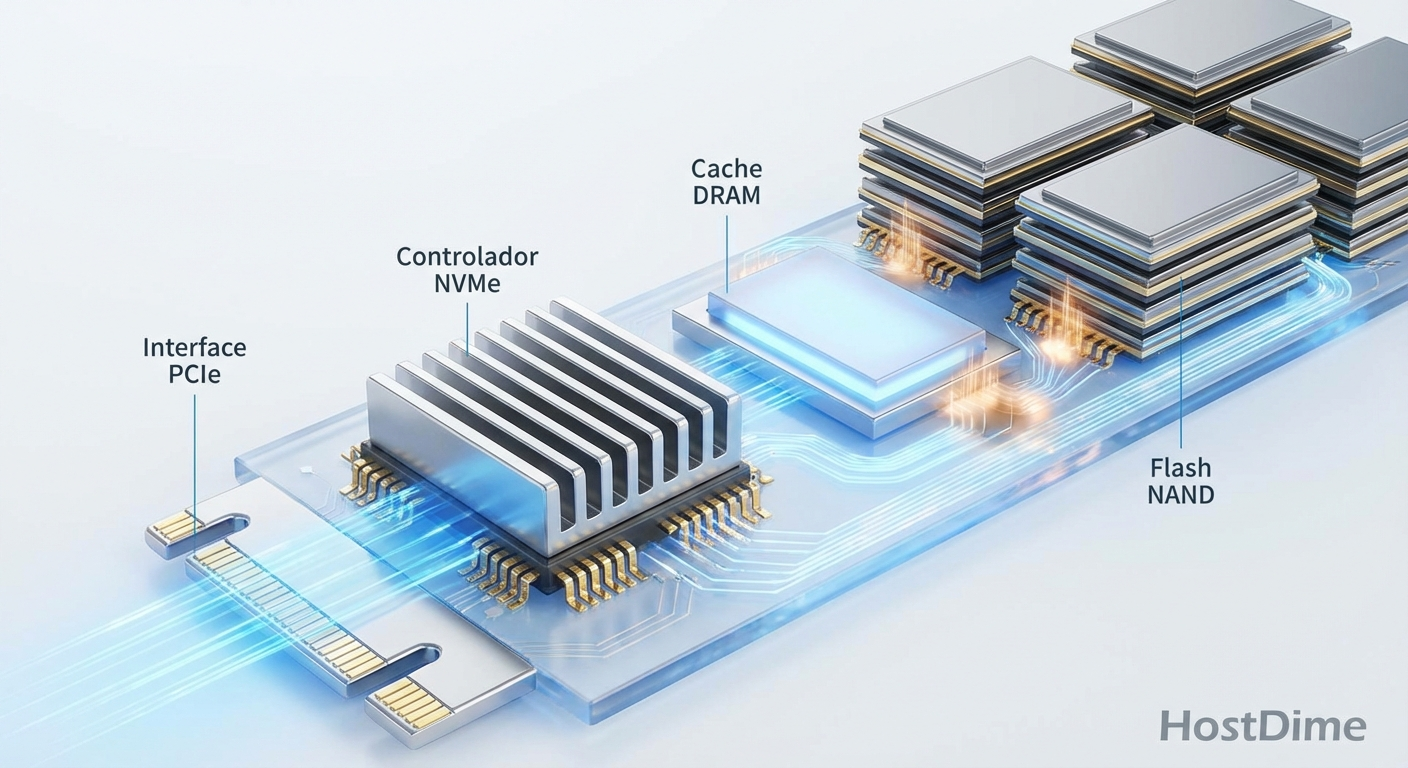 O caminho crítico do dado: A presença de DRAM dedicada no SSD é vital para evitar leituras duplas na NAND durante a tradução de endereços.