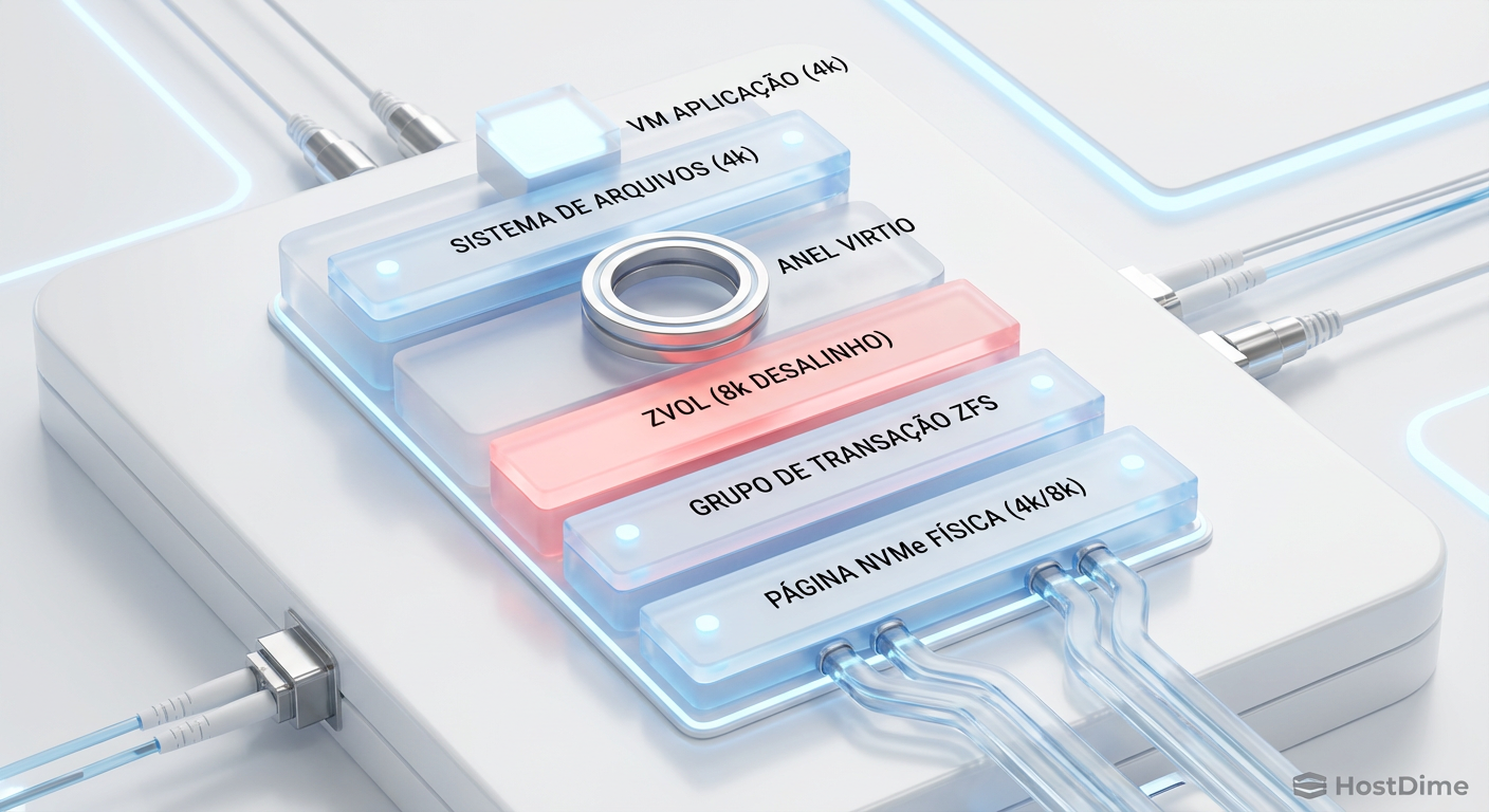 Fig 1. O 'Block Size Mismatch': Onde a performance morre silenciosamente.