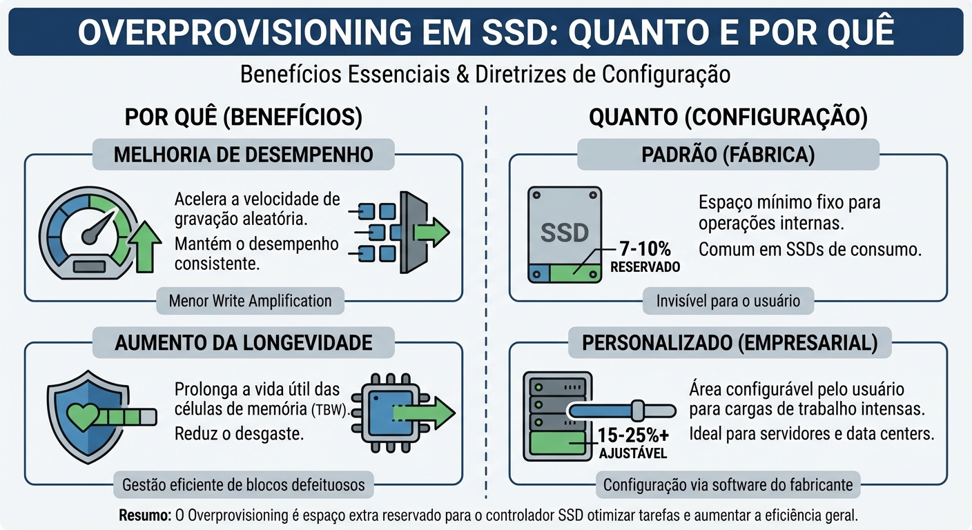 Overprovisioning em SSD: quanto e por quê