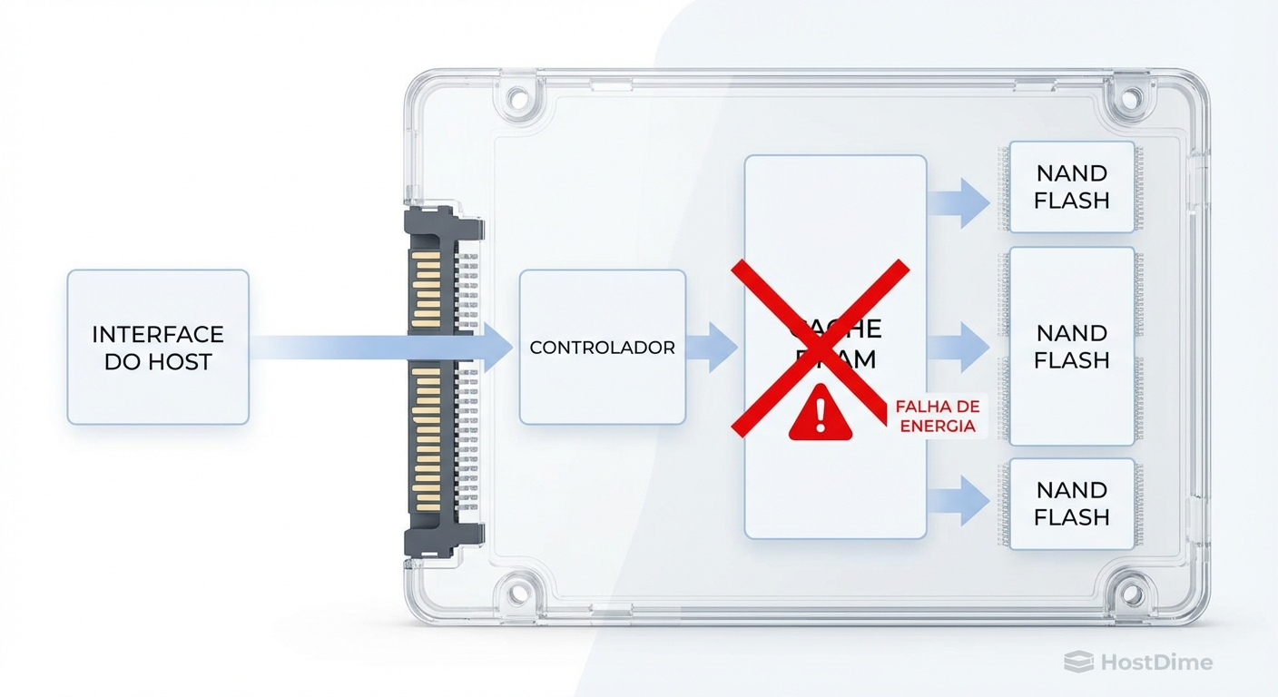 Visualização abstrata do fluxo de dados em modo FLIT: blocos retangulares de tamanho fixo viajando em alta velocidade por um circuito, com mecanismos internos de autocorreção (FEC) reparando dados em tempo real antes de atingir o controlador NVMe.