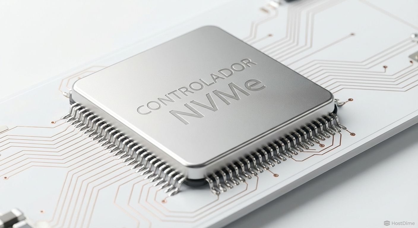 O cérebro da operação: um chip switch PCIe gerenciando o tráfego de dados.