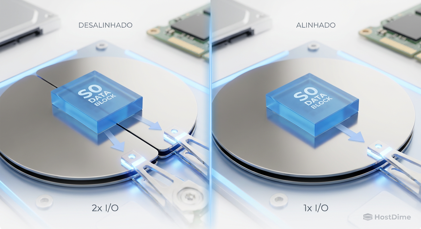 Legenda: O desalinhamento de blocos causa o 