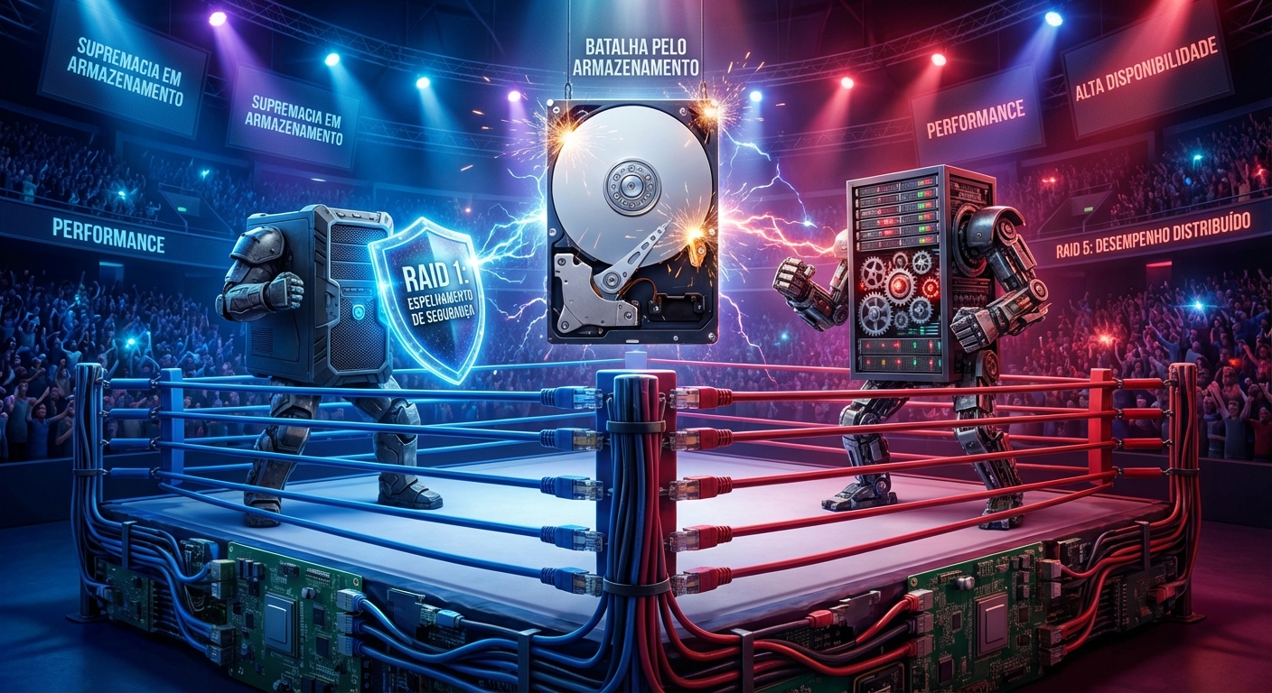 RAID 1 vs RAID 5 em 2024: O Duelo da Performance e Segurança