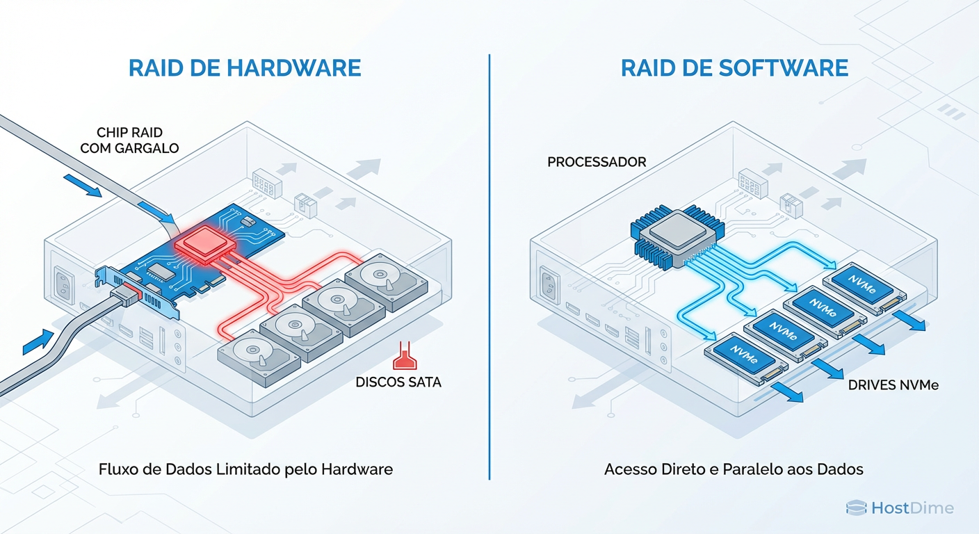 RAID Hardware vs Software (mdadm) em 2025: O Fim da Era das Controladoras?
