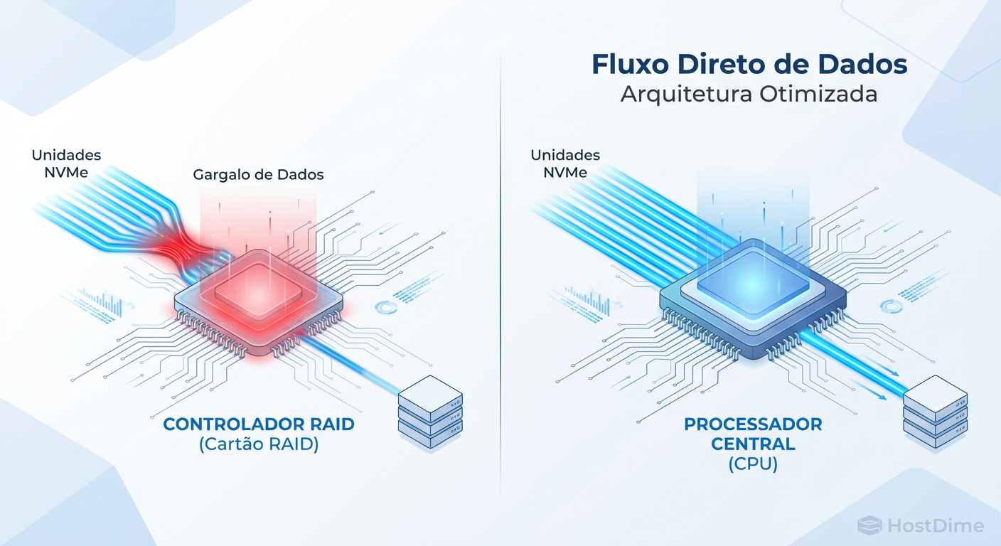 RAID Hardware vs. Software na Era NVMe: A Morte da Controladora Dedicada em 2026?