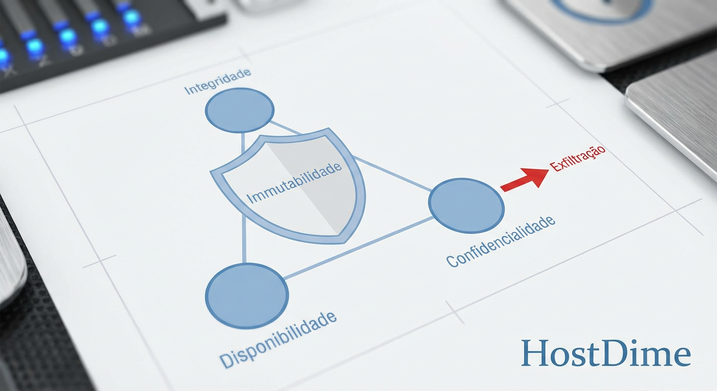 Fig. 1: A lacuna de segurança da imutabilidade: proteção contra destruição, mas vulnerabilidade ao roubo.