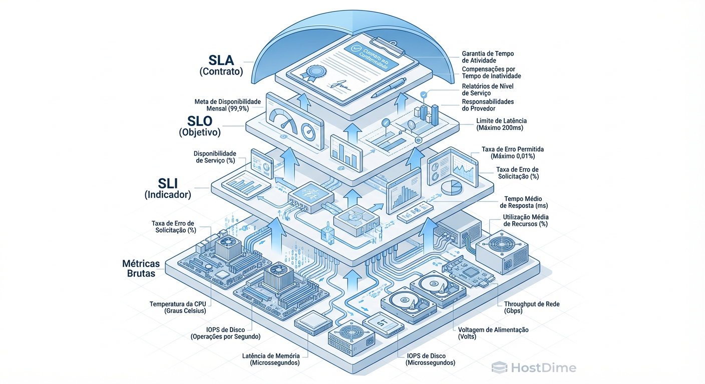 Fig 1. A hierarquia da confiabilidade: transformando sinais elétricos brutos em contratos de negócios.