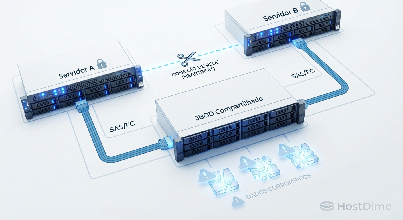 Anatomia de um desastre: Quando a rede morre, mas o acesso ao disco permanece, a integridade dos dados é a primeira vítima.