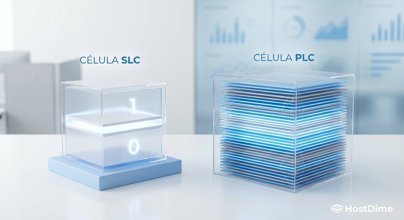 Comparação visual entre a simplicidade do SLC e o caos elétrico dos 32 estados do PLC.