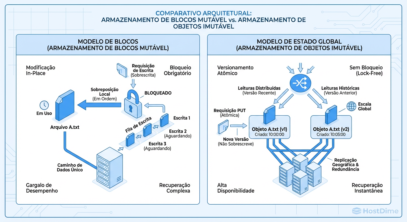 Mutabilidade vs. Imutabilidade: Por que locks matam a performance em escala distribuída.