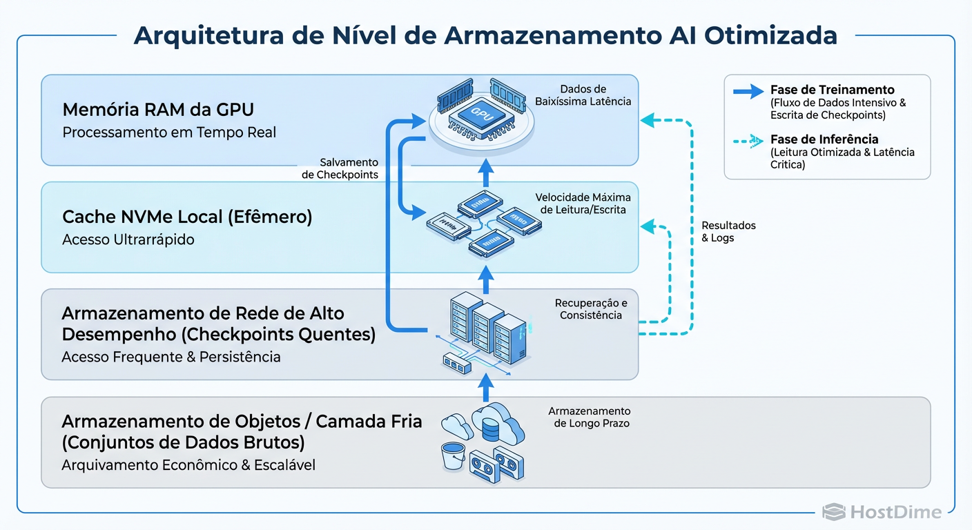 Arquitetura de Tiering para IA: O fluxo ideal de dados do Object Storage até a VRAM