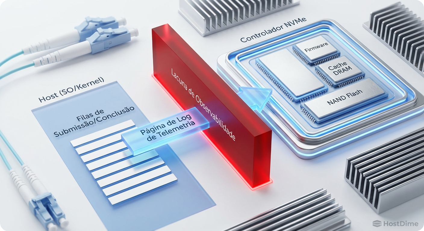 O abismo de observabilidade: A Telemetria atua como uma ponte direta entre o estado interno do firmware e o sistema operacional, ignorando a abstração das filas de comando.