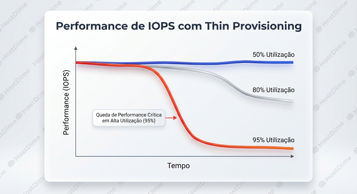 Impacto da utilização do espaço na performance (IOPS) em ambientes Thin Provisioned.