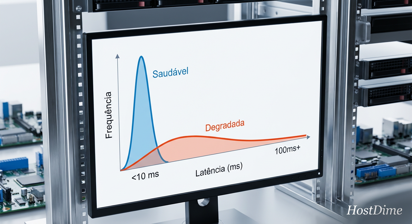 Histograma de latência: A diferença visual entre um pool saudável e um sofrendo de latência de cauda.