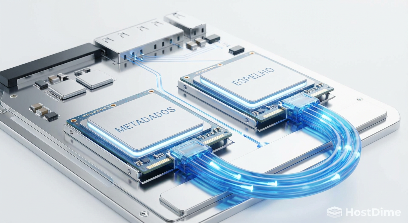 O status do pool após a configuração: A confirmação visual de que seus metadados agora vivem em um espelho de alta velocidade.