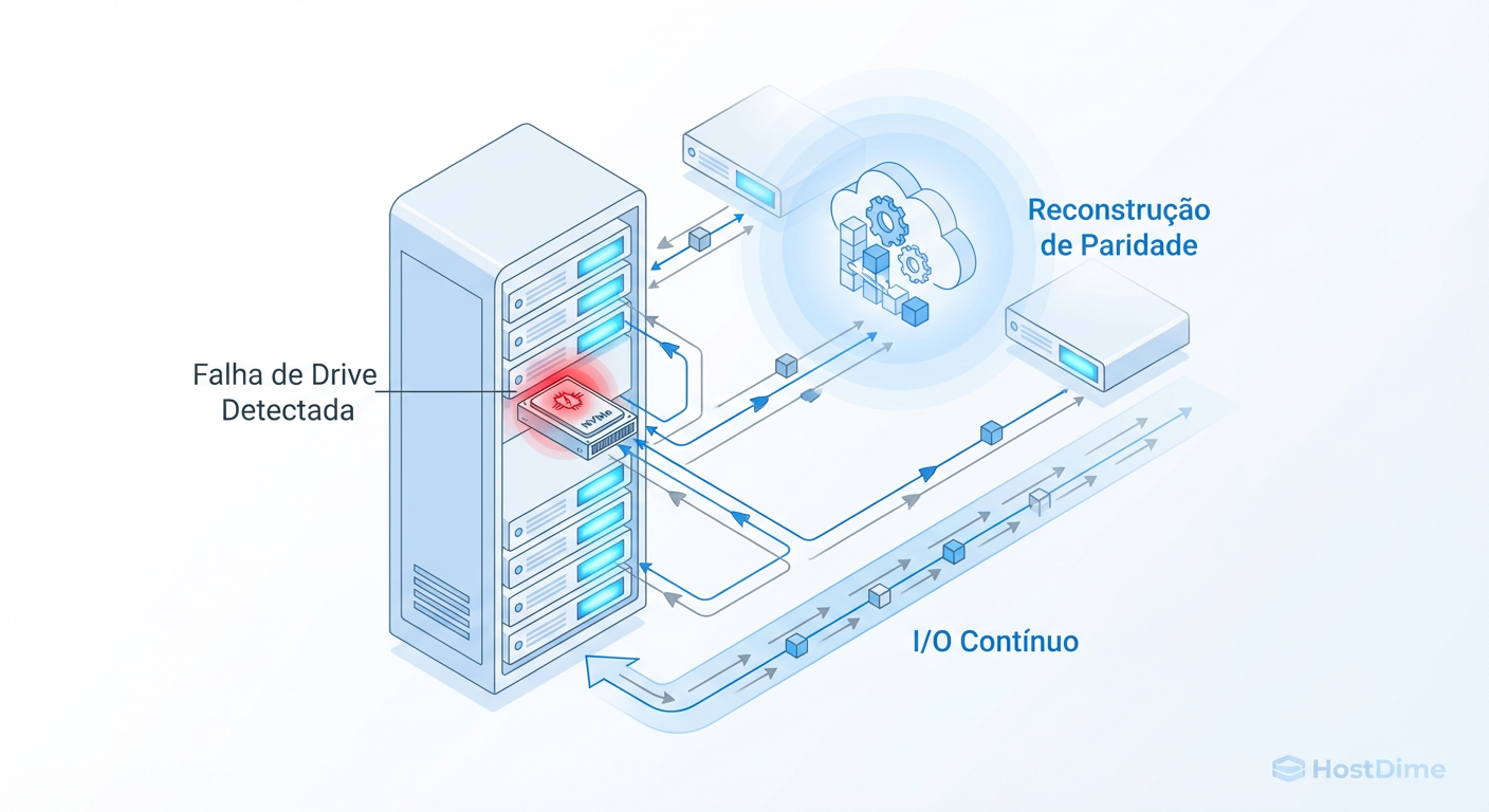 Fig. 3: Em um cenário de desastre, a baixa latência do NVMe combinada com o novo driver permite tempos de reconstrução (resilvering) drasticamente menores.