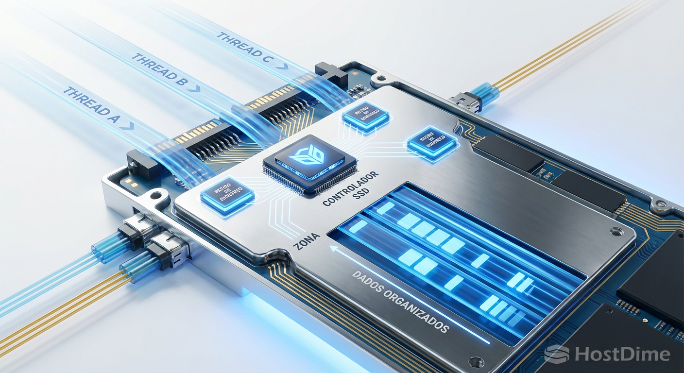 Zone Append em ação: Maximizando a Queue Depth sem a necessidade de locks de sincronização no Host.