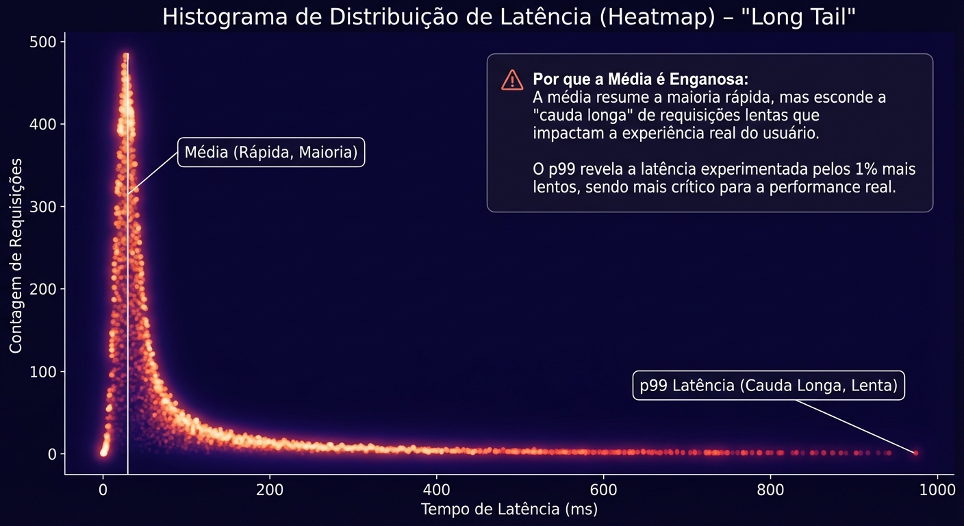 Gráfico de distribuição de latência (Heatmap)