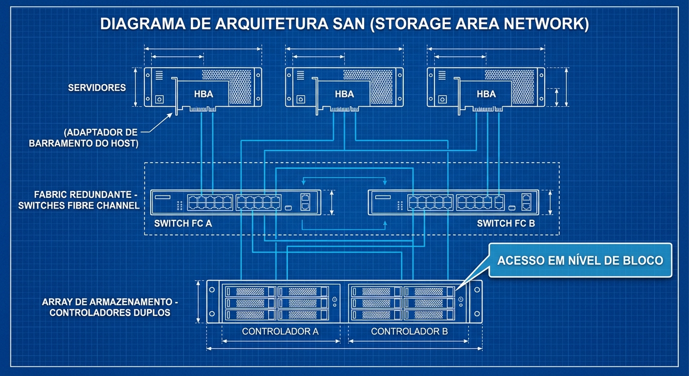 Arquitetura SAN: Fibre Channel e iSCSI