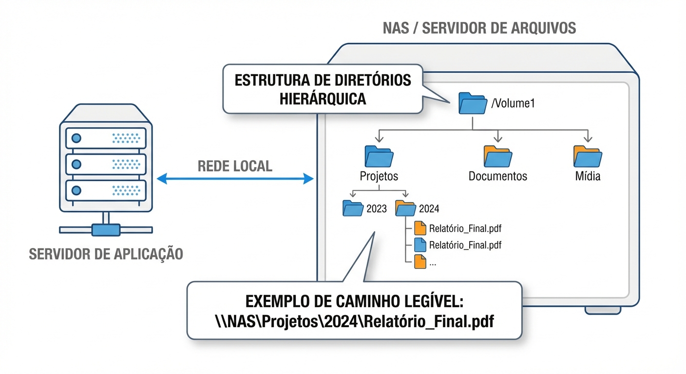 Modelo de File Storage: Estrutura de diretórios hierárquica